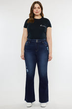 Load image into Gallery viewer, Plus High Rise Double WB Fray Hem Flare Jeans