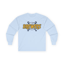 Load image into Gallery viewer, Brewers Baseball Long Sleeve Tee — Vintage Script & Crossed Bats