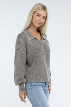 Load image into Gallery viewer, Washed Collared Henley Sweater
