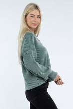 Load image into Gallery viewer, Washed Collared Henley Sweater