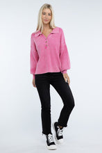 Load image into Gallery viewer, Washed Collared Henley Sweater