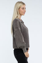 Load image into Gallery viewer, Washed Collared Henley Sweater