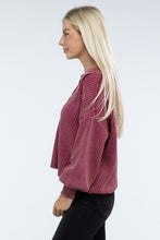 Load image into Gallery viewer, Washed Collared Henley Sweater