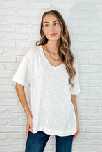 Load image into Gallery viewer, Basic Instinct Drop Shoulder V-Neck Tee in Ivory
