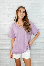 Load image into Gallery viewer, Basic Instinct Drop Shoulder V-Neck Tee in Lilac