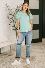 Load image into Gallery viewer, Grace & Virtue Balloon Sleeve Blouse in Mint