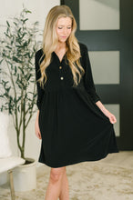 Load image into Gallery viewer, Inspire Collared Neck Dress in Black