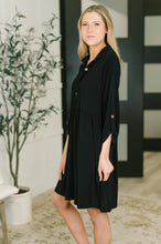 Load image into Gallery viewer, Inspire Collared Neck Dress in Black