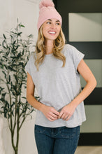 Load image into Gallery viewer, It Starts Here Basic Rolled Sleeve Tee in H Grey