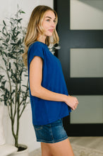 Load image into Gallery viewer, It Starts Here Basic Rolled Sleeve Tee in Lt Navy