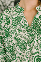Load image into Gallery viewer, Lizzy Breeze Top in Green Paisley