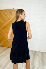 Load image into Gallery viewer, Lizzy Tiered Tank Dress in Black
