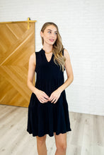 Load image into Gallery viewer, Lizzy Tiered Tank Dress in Black