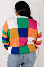 Load image into Gallery viewer, Manifesting Moment Checkered Color Block Sweater