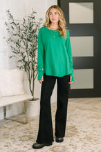 Load image into Gallery viewer, Nice to Each Other Raglan Sleeve Top in Kelly Green