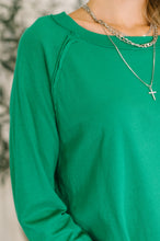 Load image into Gallery viewer, Nice to Each Other Raglan Sleeve Top in Kelly Green