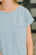 Load image into Gallery viewer, Not So Basic Pocket Tee in Blue