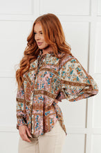 Load image into Gallery viewer, Show and Tell Mixed Print Peasant Blouse