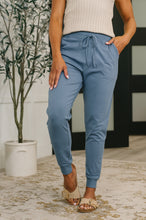 Load image into Gallery viewer, Sweat It High Waisted Joggers in Dusty Blue
