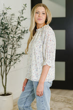 Load image into Gallery viewer, Sweet Ruffle Affair High Neck Blouse in Blue