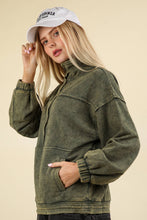 Load image into Gallery viewer, NT11902-Mineral Washed Button Down Knit Sweatshirt Top