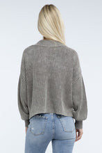 Load image into Gallery viewer, Washed Collared Henley Sweater