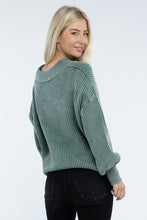 Load image into Gallery viewer, Washed Collared Henley Sweater