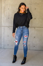 Load image into Gallery viewer, Buffalo Plaid Peek-A-Boo Skinnies