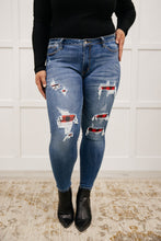 Load image into Gallery viewer, Buffalo Plaid Peek-A-Boo Skinnies