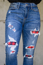 Load image into Gallery viewer, Buffalo Plaid Peek-A-Boo Skinnies