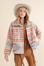 Load image into Gallery viewer, 32621J - Aztec Jacquard Mock Neck Button Up Western Jacket
