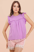 Load image into Gallery viewer, Ruffle Detail Solid Knit Top
