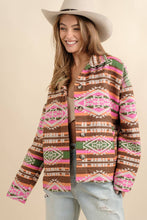 Load image into Gallery viewer, 32621J - Aztec Jacquard Mock Neck Button Up Western Jacket
