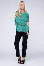 Load image into Gallery viewer, Double Gauze Oversized 3/4 Button Henley Neck Top
