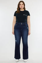 Load image into Gallery viewer, Plus High Rise Double WB Fray Hem Flare Jeans
