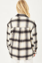 Load image into Gallery viewer, Plaid Button Up Jacket with Sherpa Lining
