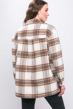 Load image into Gallery viewer, Plaid Button Up Jacket with Sherpa Lining
