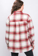 Load image into Gallery viewer, Plaid Button Up Jacket with Sherpa Lining
