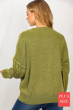 Load image into Gallery viewer, PLUS SZ Long Sleeve Mineral Washed Cable Sweater
