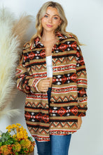 Load image into Gallery viewer, Long Sleeve Aztec Print Woven Jacket
