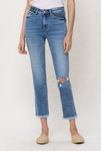 Load image into Gallery viewer, Knee Slit Frey Hem Crop Straight
