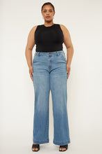 Load image into Gallery viewer, Plus High Rise Trouser Wide Leg Jeans
