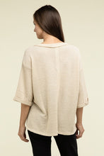 Load image into Gallery viewer, Brushed Waffle Exposed-Seam 3/4 Sleeve Top
