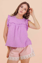 Load image into Gallery viewer, Ruffle Detail Solid Knit Top
