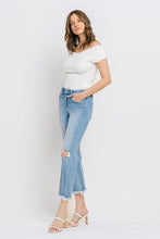 Load image into Gallery viewer, High Rise Frayed Hem Crop Straight Jeans
