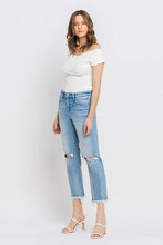 Load image into Gallery viewer, High Rise Frayed Hem Crop Straight Jeans
