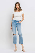 Load image into Gallery viewer, High Rise Frayed Hem Crop Straight Jeans
