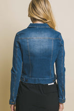 Load image into Gallery viewer, Distressed Button Up Stretchy Cotton Denim Jacket
