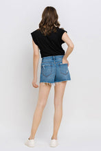 Load image into Gallery viewer, High Rise Distressed Hem A-Line Shorts
