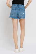 Load image into Gallery viewer, High Rise Distressed Hem A-Line Shorts
